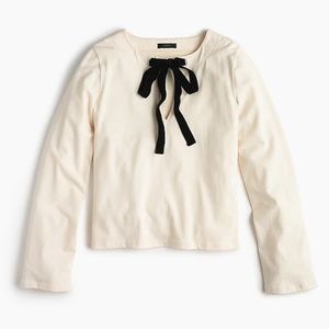 J.crew Velvet tie-front top